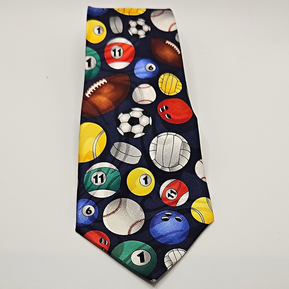 Fratello Sports Tie Novelty Football Baseball Soccer Pool Ball Bowling Neck Tie